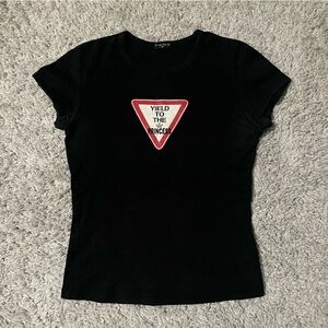 Y2K Fang early 2000s  “Yield to the princess”  Baby Tee